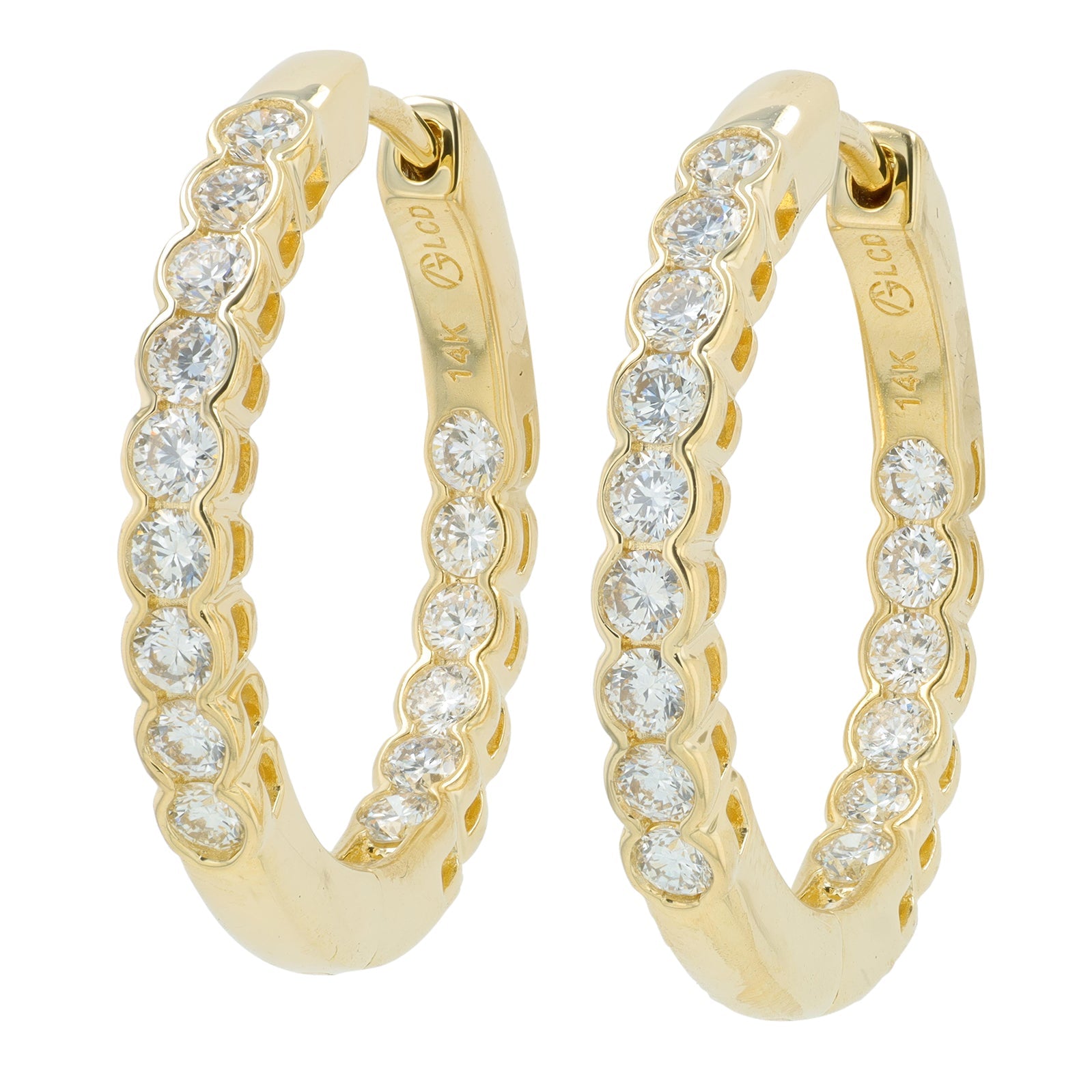 14K 1 CT Lab Grown Diamond Inside-Out Hoops<p><strong>Lab Grown Diamond</p></strong><p><strong>More Colors Available</p></strong>