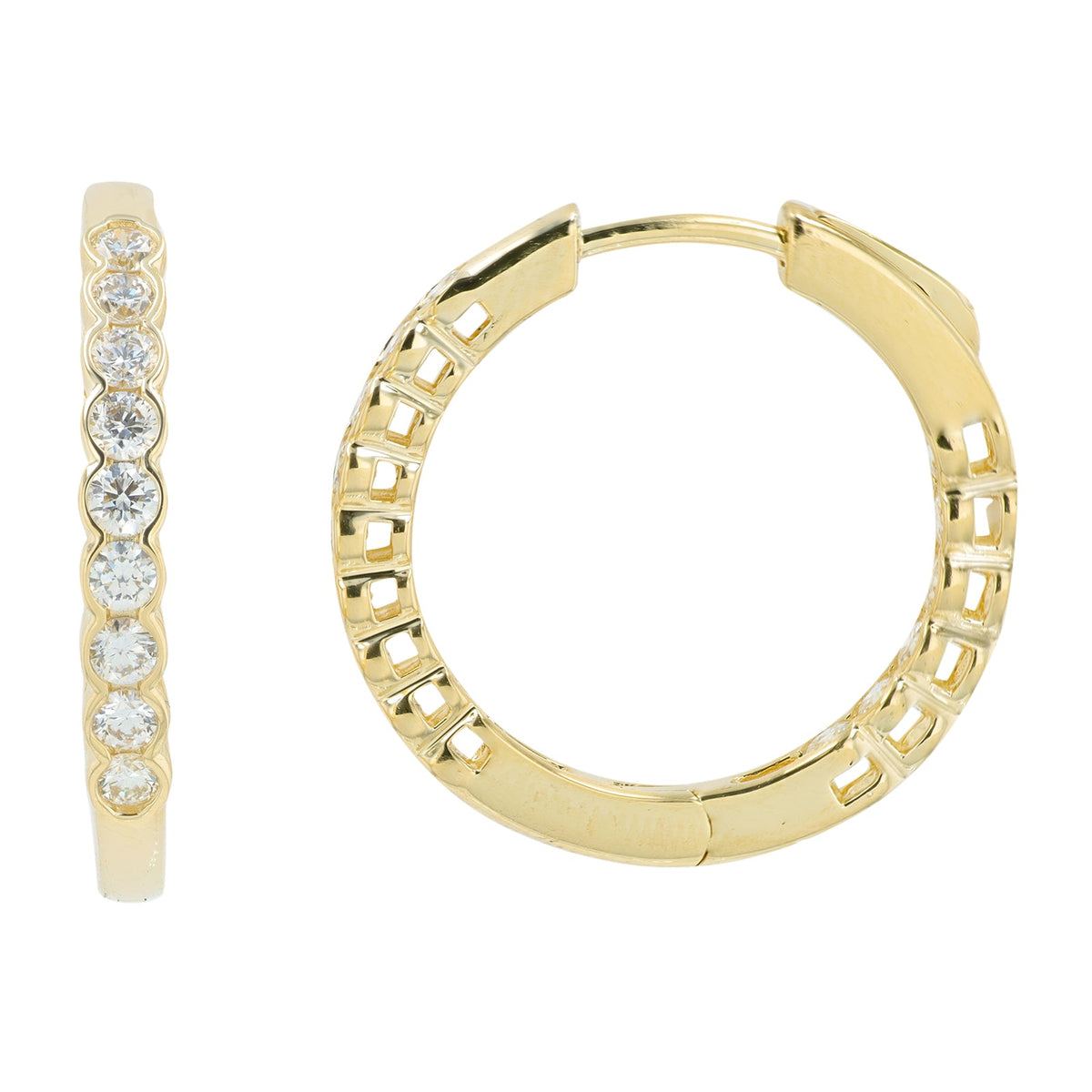 14K 1 CT Lab Grown Diamond Inside-Out Hoops<p><strong>Lab Grown Diamond</p></strong><p><strong>More Colors Available</p></strong>