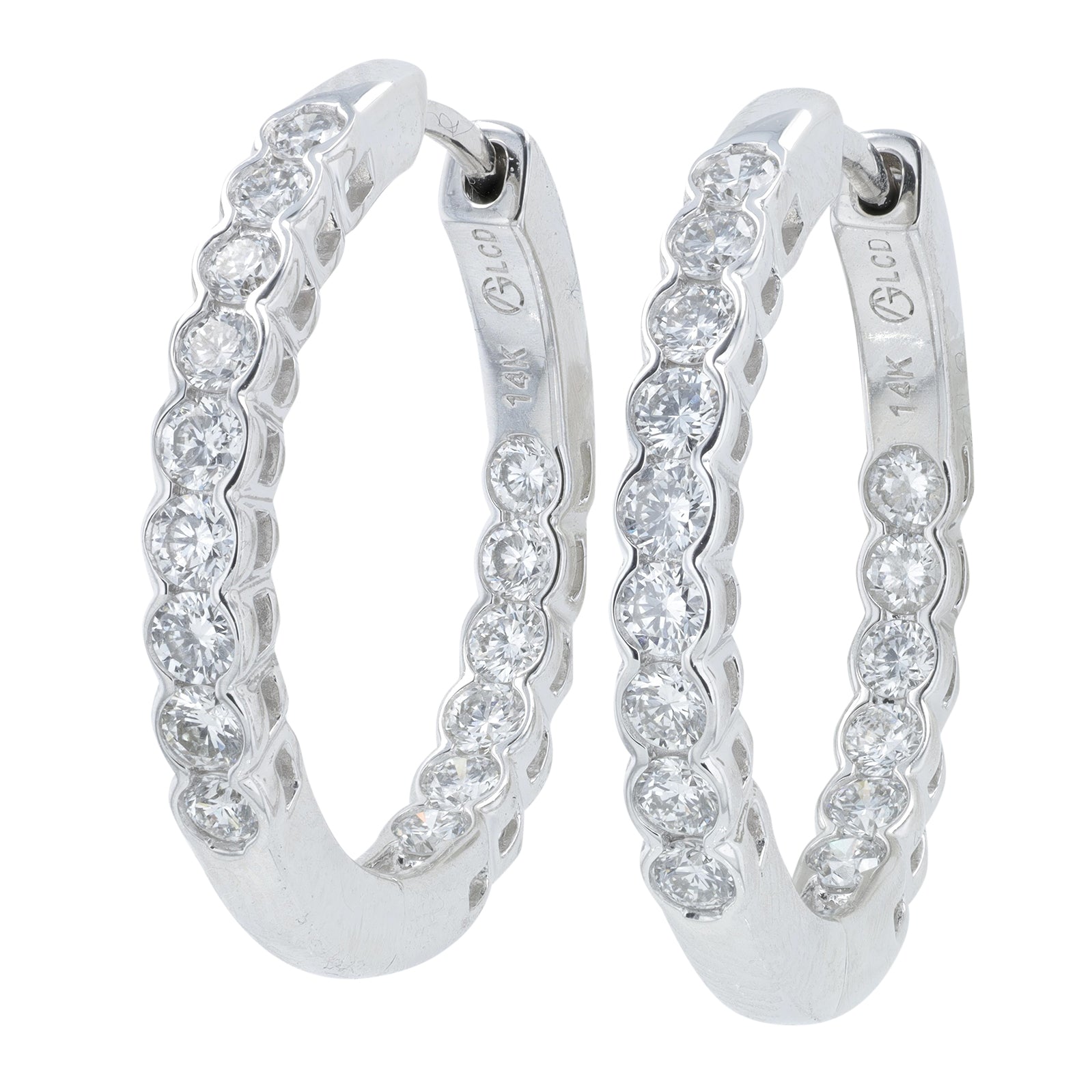 14K 1 CT Lab Grown Diamond Inside-Out Hoops<p><strong>Lab Grown Diamond</p></strong><p><strong>More Colors Available</p></strong>