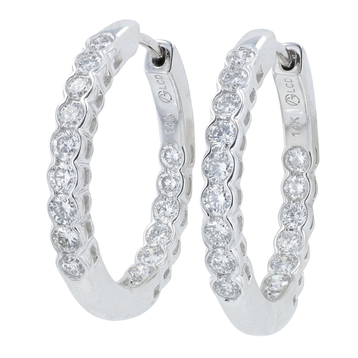14K 1 CT Lab Grown Diamond Inside-Out Hoops<p><strong>Lab Grown Diamond</p></strong><p><strong>More Colors Available</p></strong>