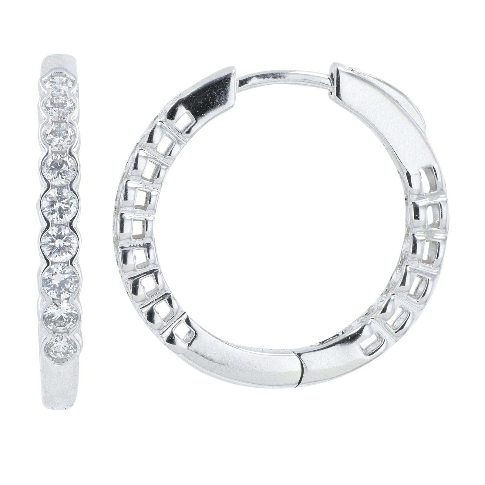 14K 1 CT Lab Grown Diamond Inside-Out Hoops<p><strong>Lab Grown Diamond</p></strong><p><strong>More Colors Available</p></strong>