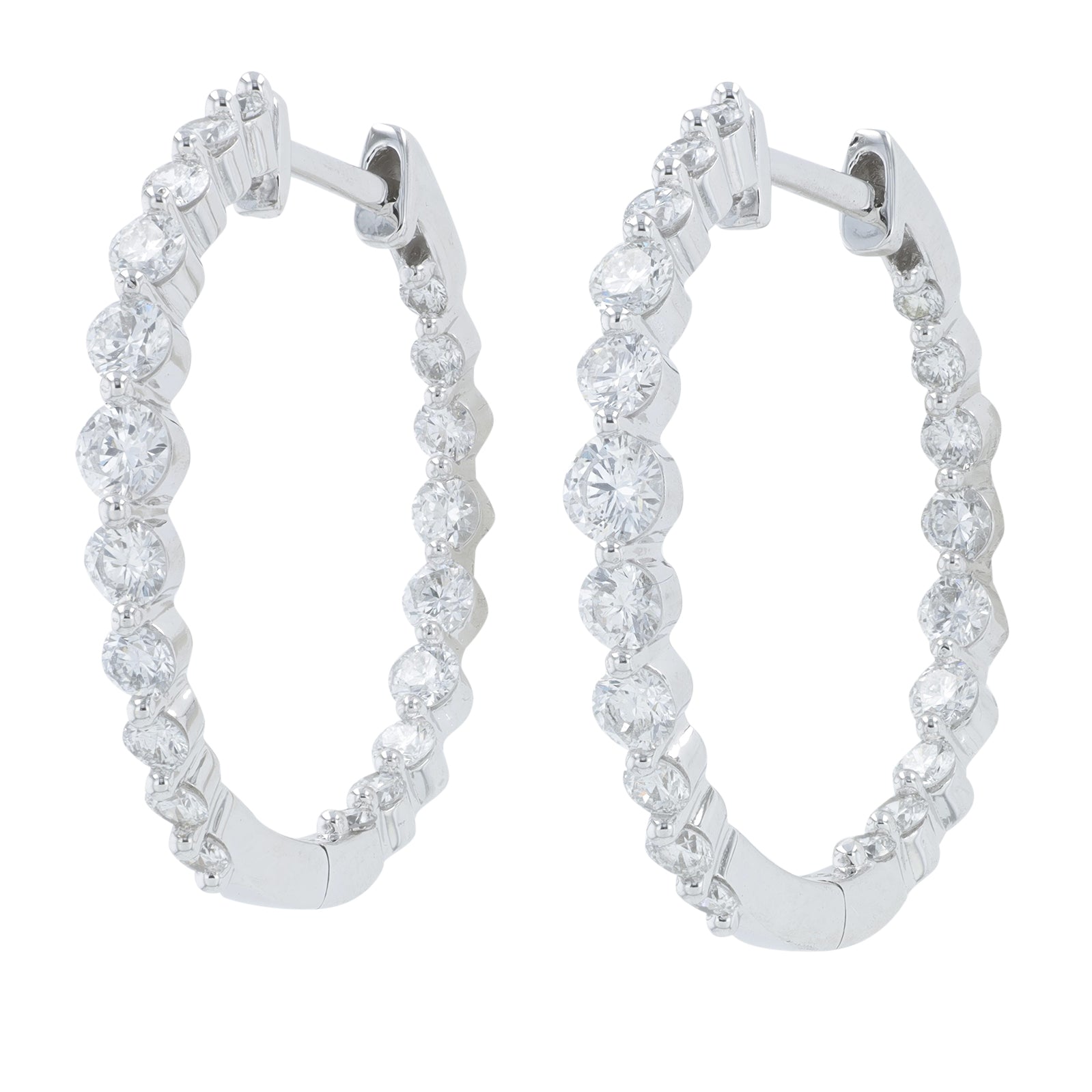 Lab Diamond Inside-Out Hoops in 14K Gold (2 ct. tw)