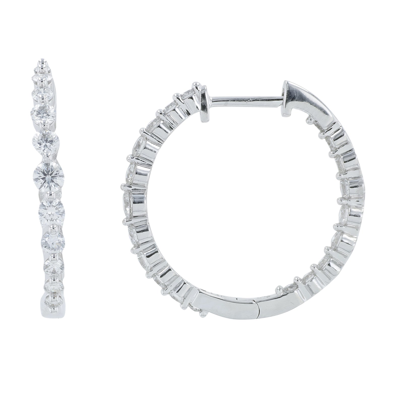 Lab Diamond Inside-Out Hoops in 14K Gold (2 ct. tw)