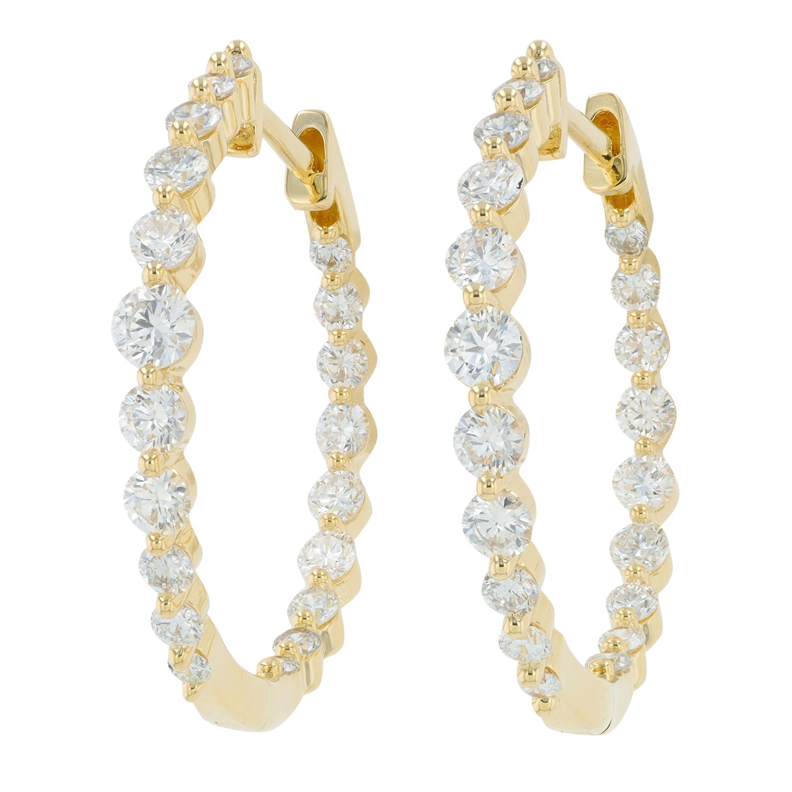 Lab Diamond Inside-Out Hoops in 14K Gold (2 ct. tw)