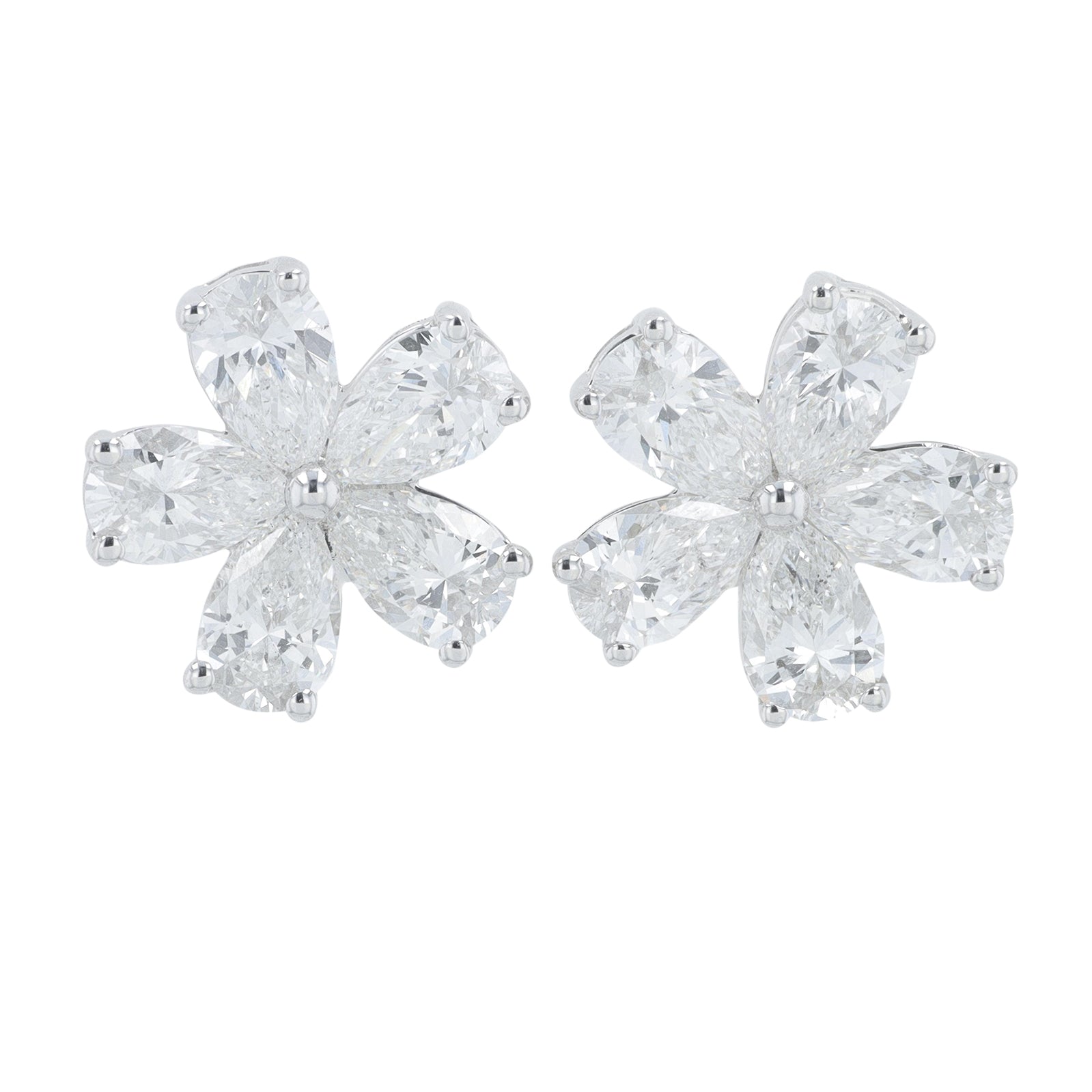 Lab Diamond Flower Earrings in 14K White Gold (3.30 ct. tw)