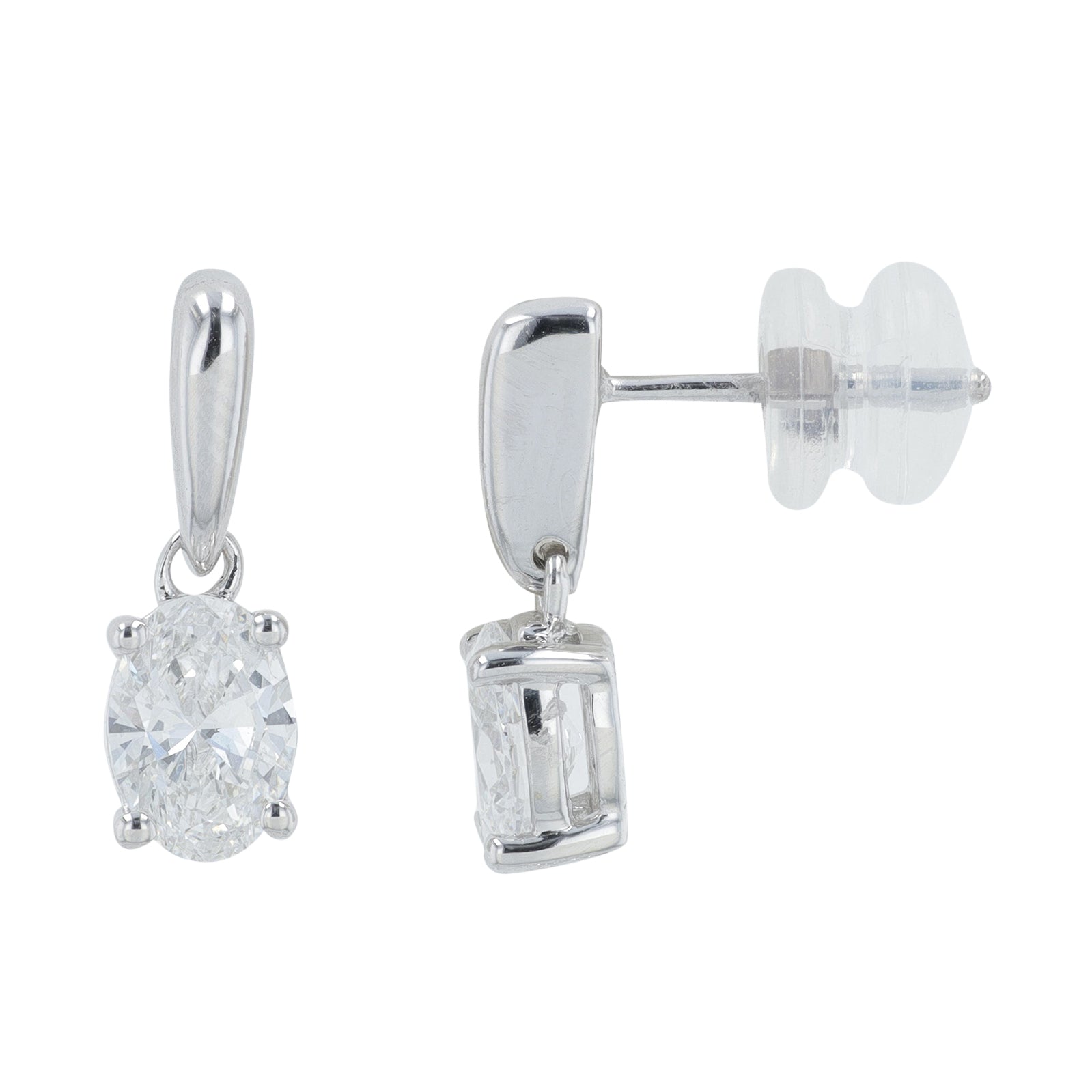Lab Diamond Earrings in 14K White Gold (1 ct. tw)