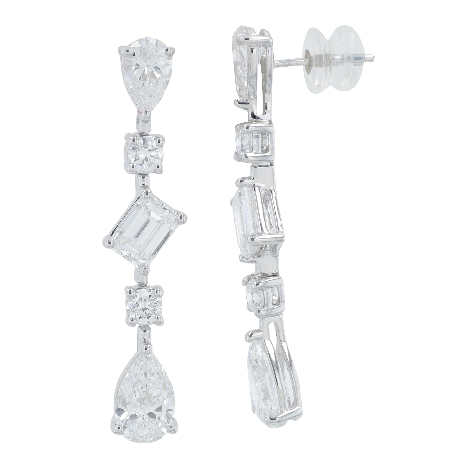 Lab Diamond Earrings in 14K White Gold (5.10 ct. tw)