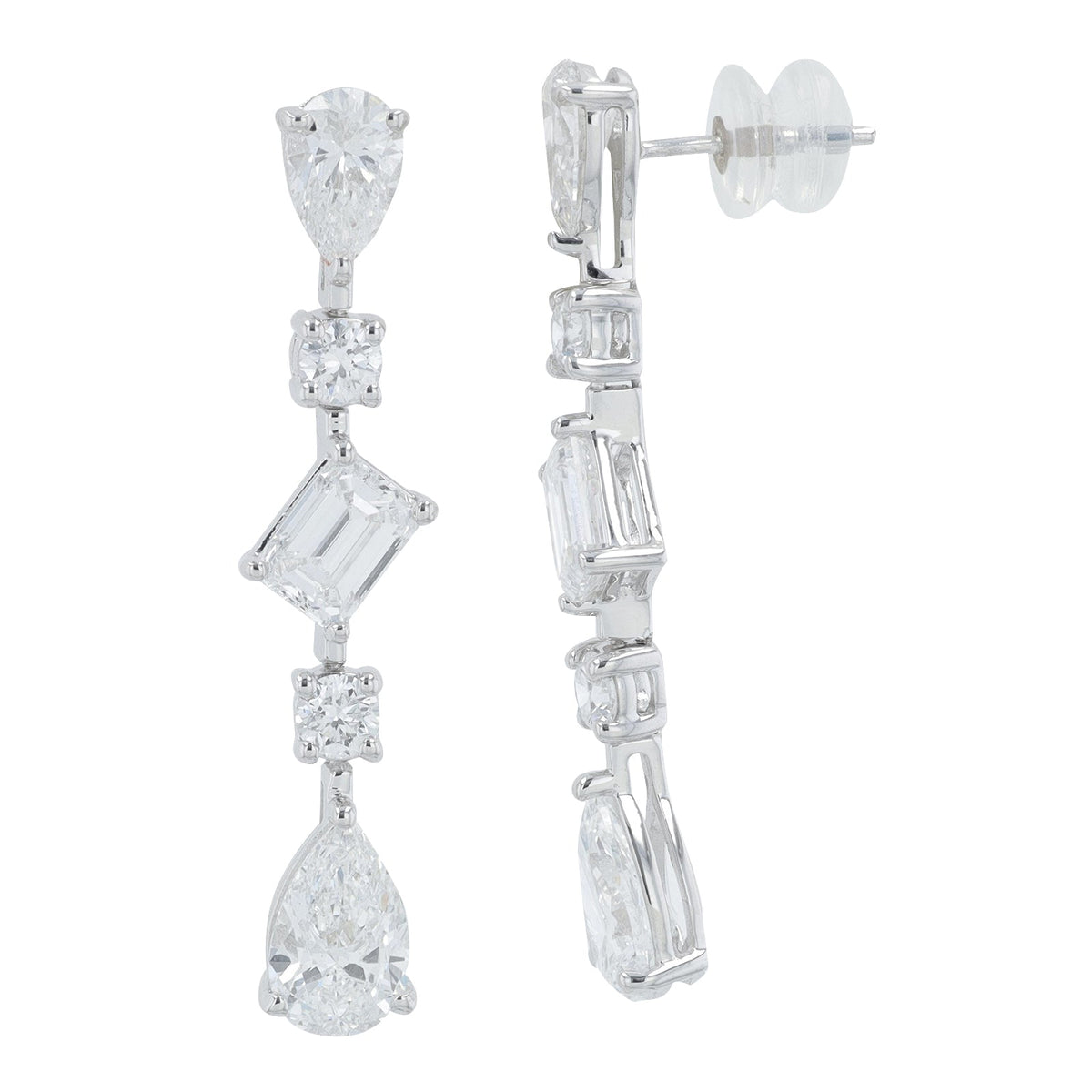 Lab Diamond Earrings in 14K White Gold (5.10 ct. tw)