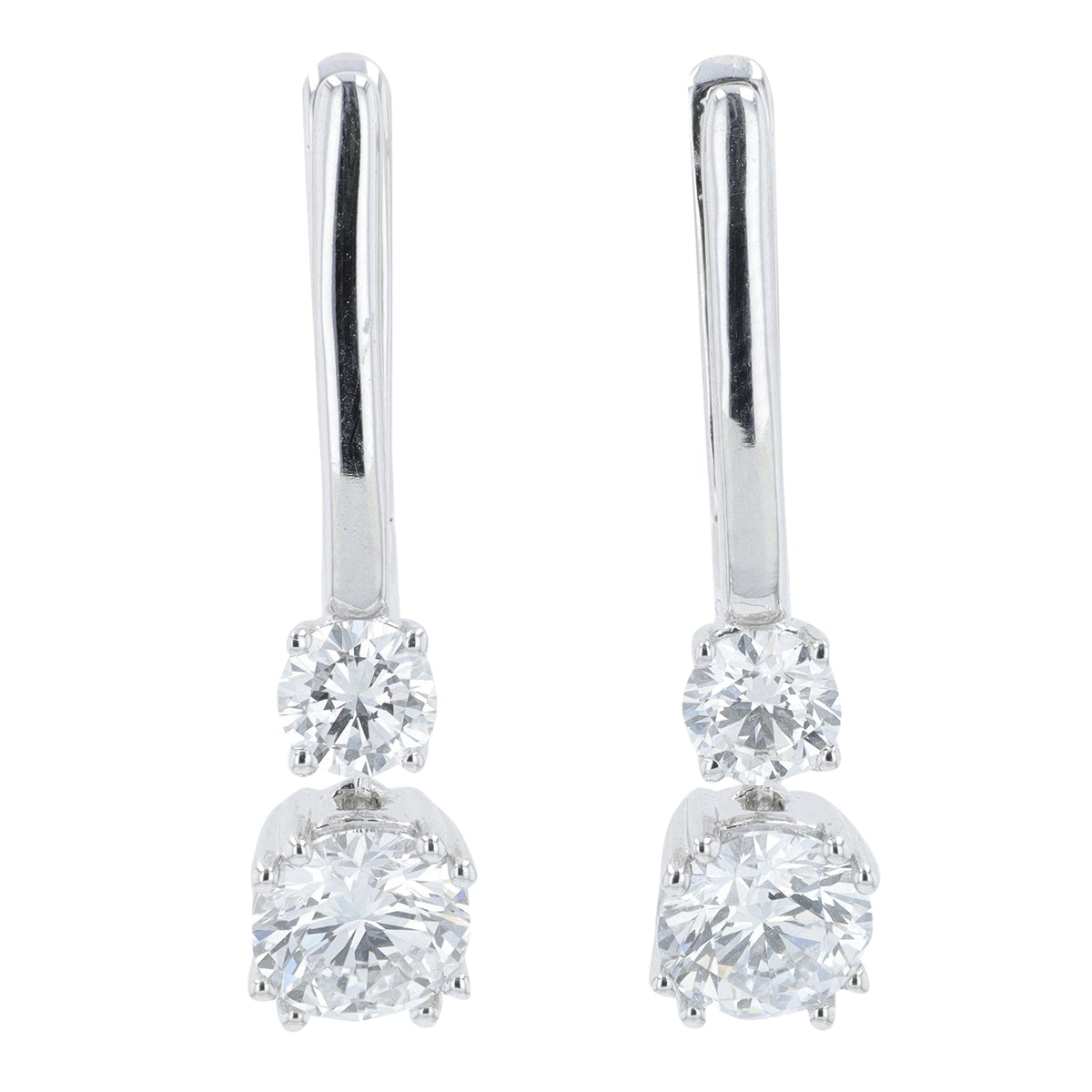 Lab Diamond Earrings in 14K White Gold (2 ct. tw)