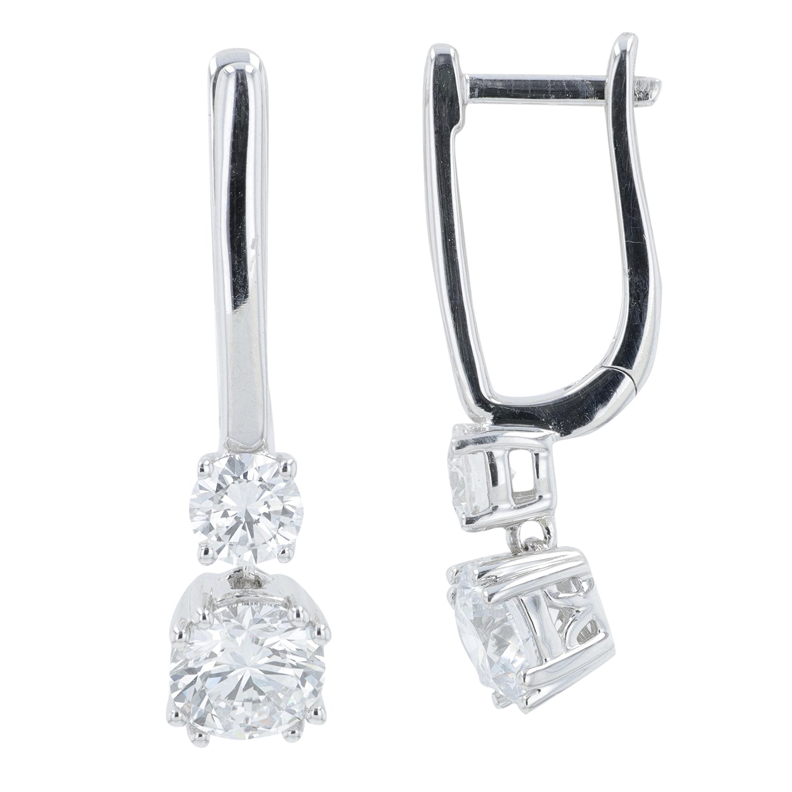 Lab Diamond Earrings in 14K White Gold (2 ct. tw)