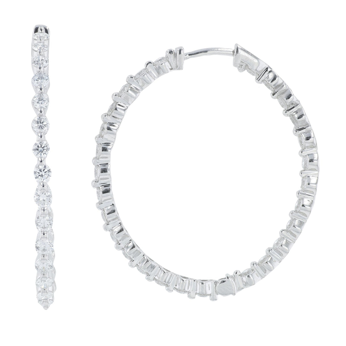 14K WG 2 CTW Lab Grown Diamond Inside-Out Hoops<p><strong>Lab Grown Diamond</p></strong>