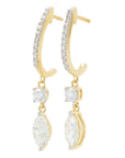Lab Diamond Dangle J-Hoops in 14K Yellow Gold (1 ct. tw)