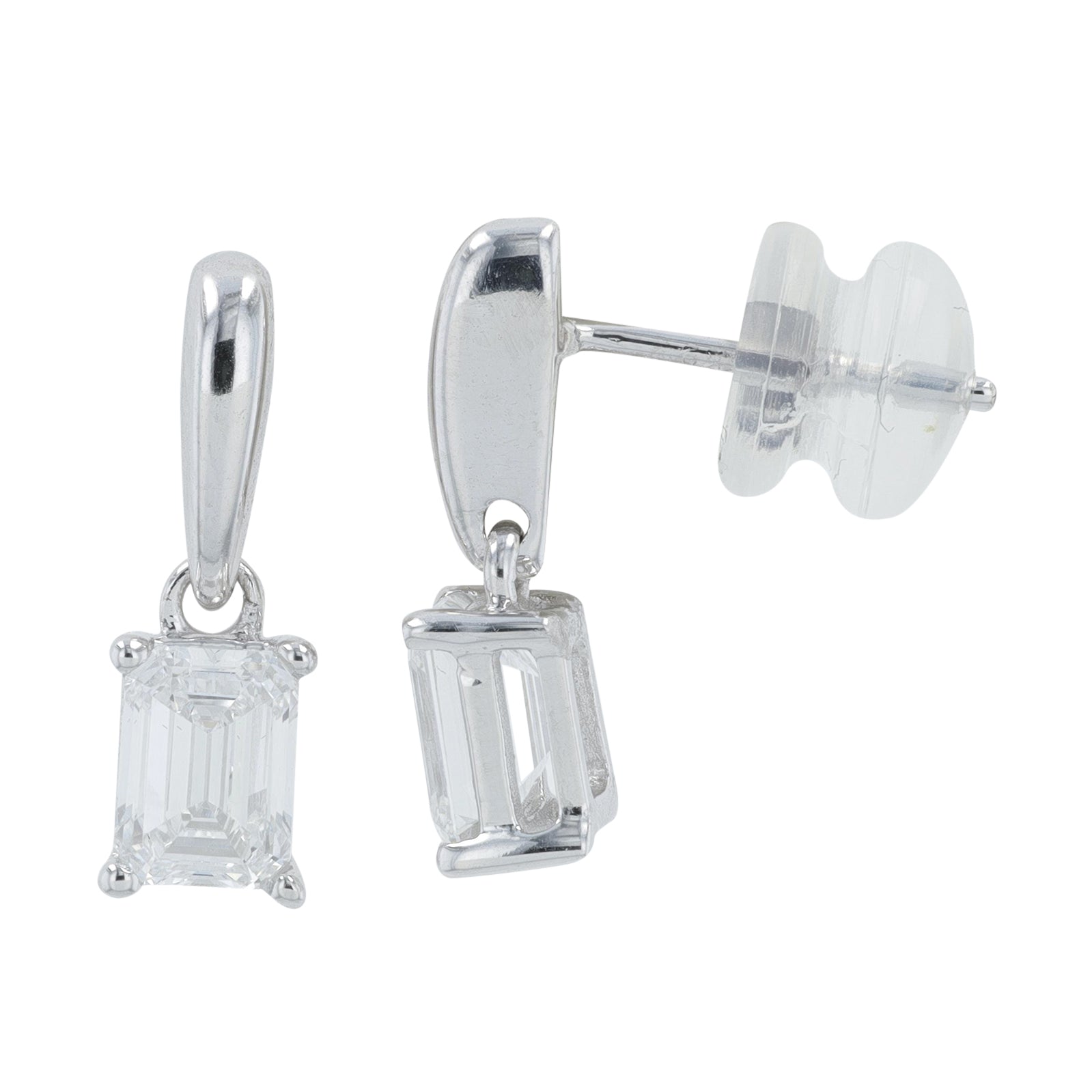 Lab Diamond Earrings in 14K White Gold (1 ct. tw)