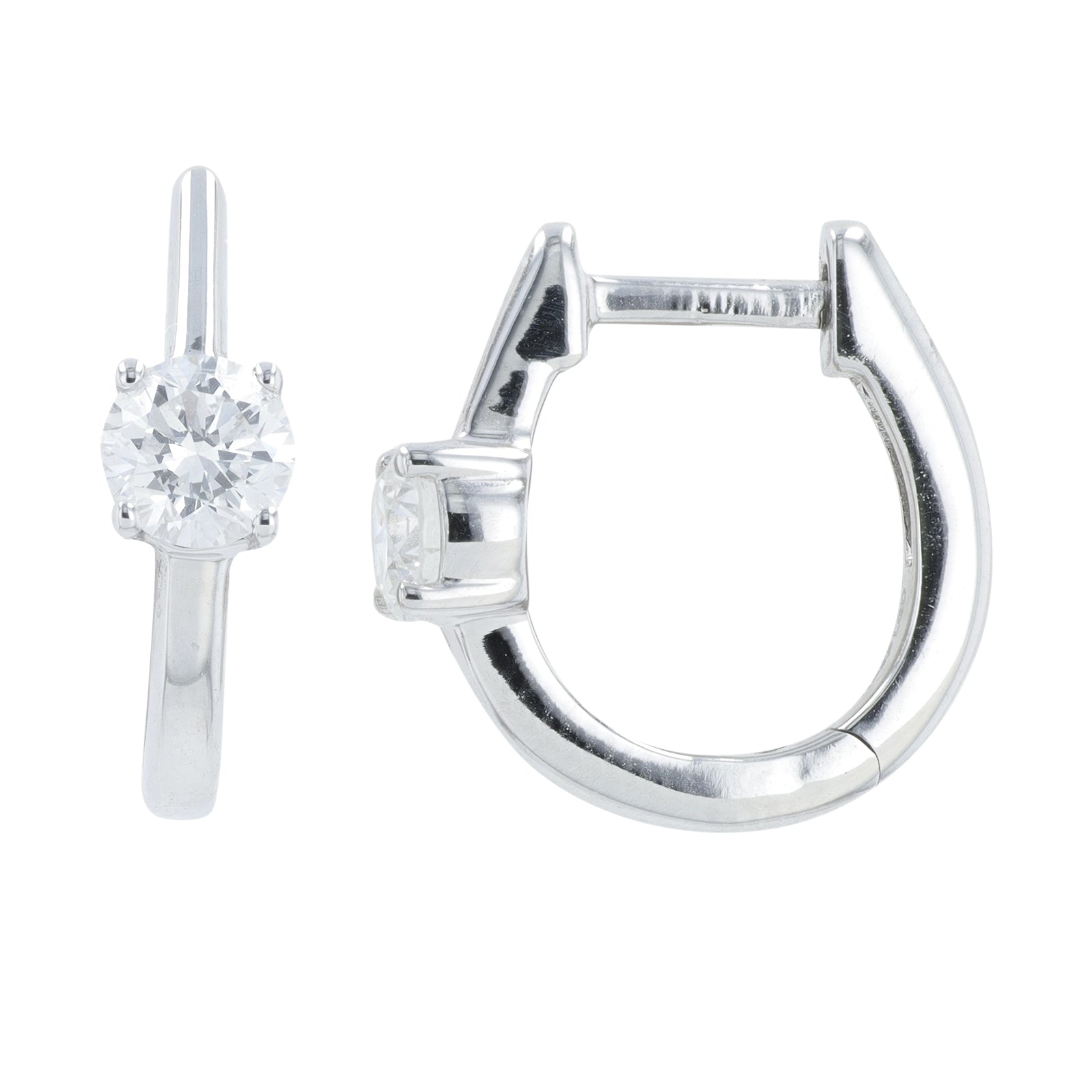 14K WG .66 CTW Lab Grown Diamond Huggies<p><strong>Lab Grown Diamond</p></strong>
