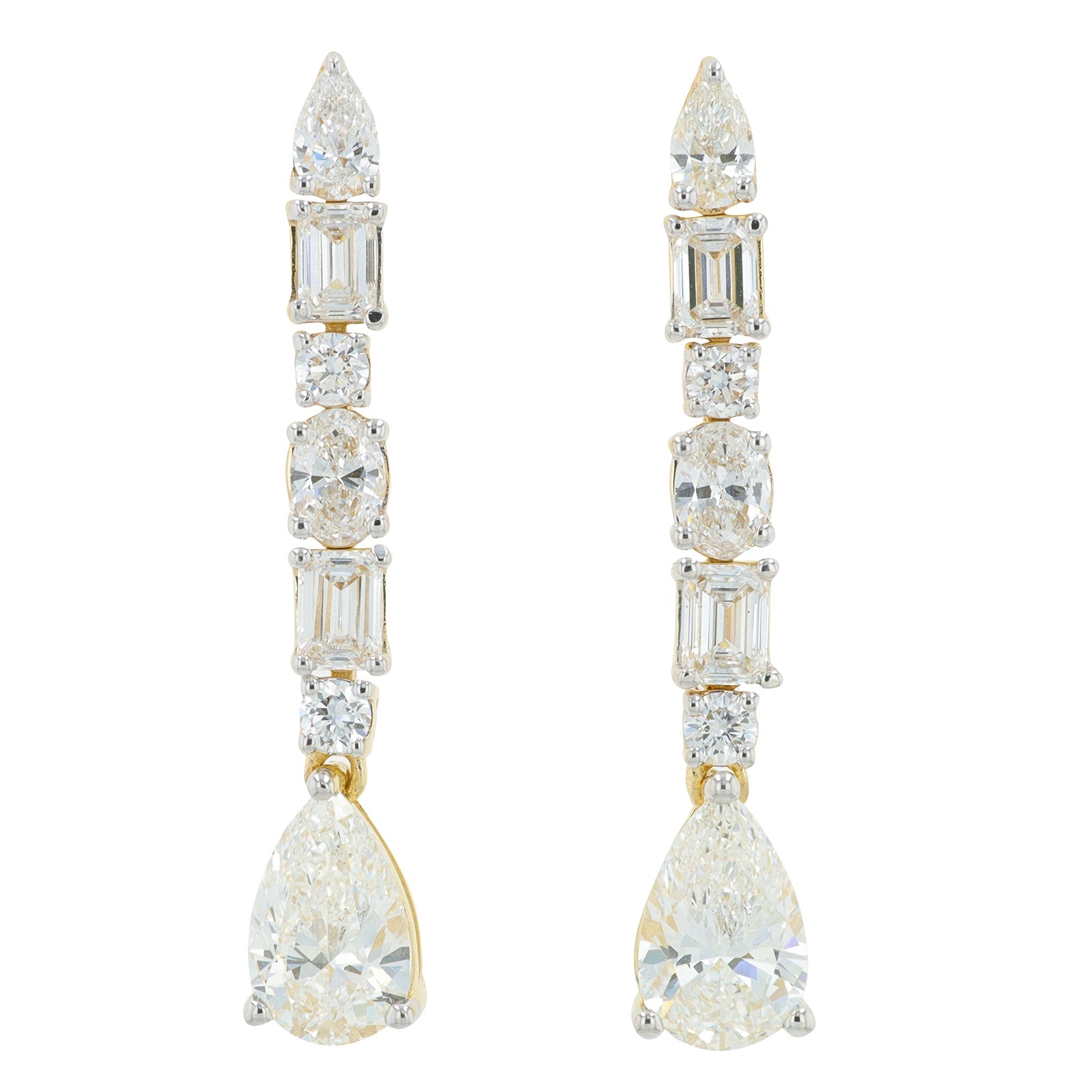 Lab Diamond Drop Earrings in 14K Yellow Gold (3.75 ct. tw)