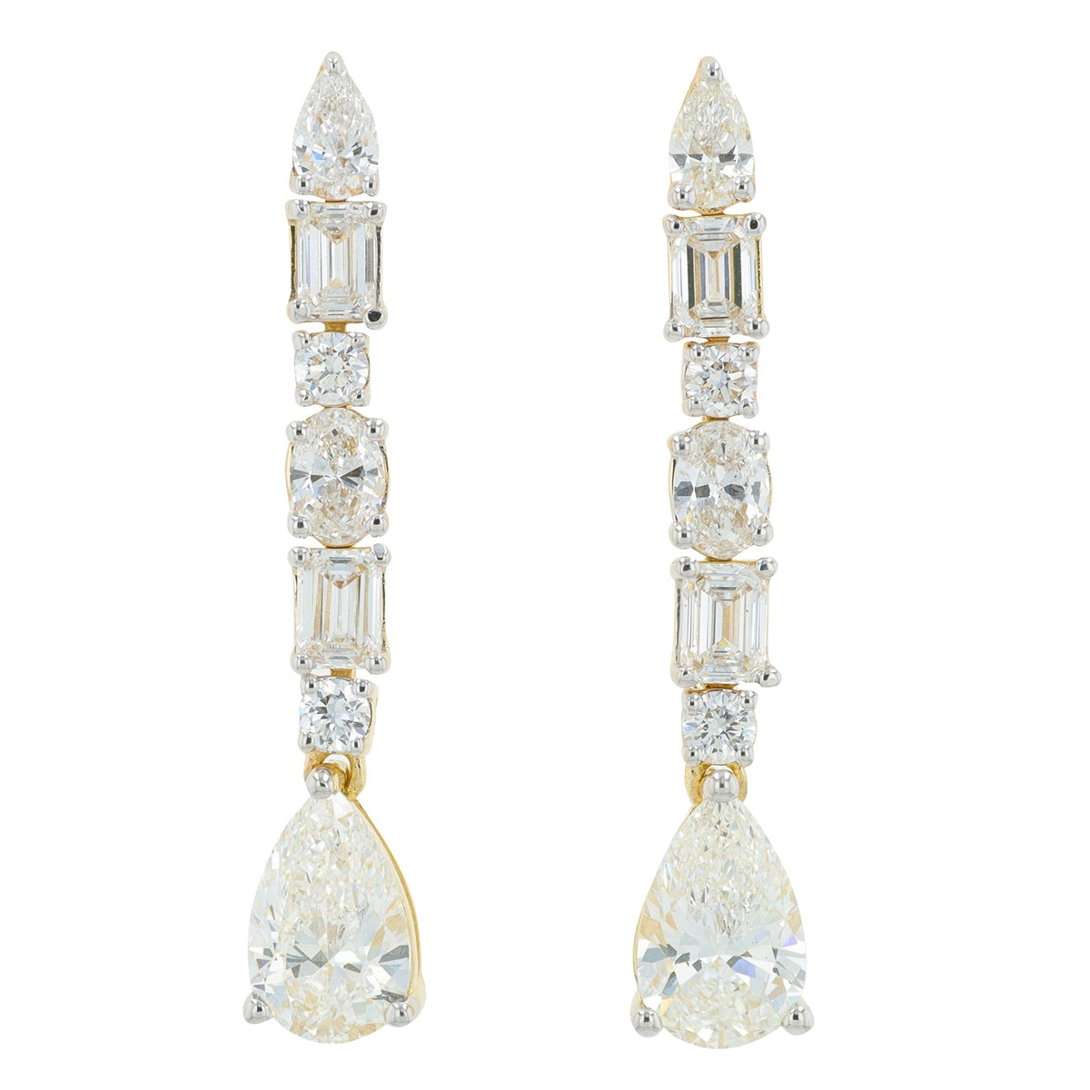 Lab Diamond Drop Earrings in 14K Yellow Gold (3.75 ct. tw)