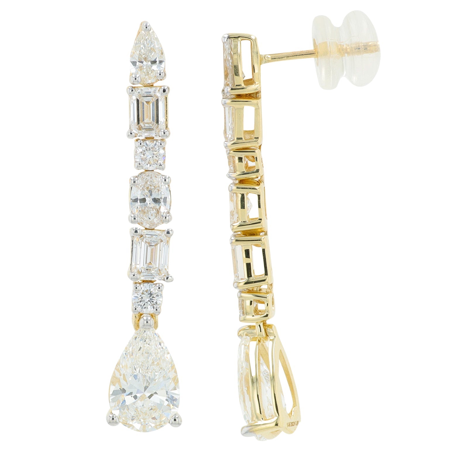 Lab Diamond Drop Earrings in 14K Yellow Gold (3.75 ct. tw)