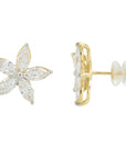 Lab Diamond Flower Earrings in 14K Yellow Gold (2.50 ct. tw)