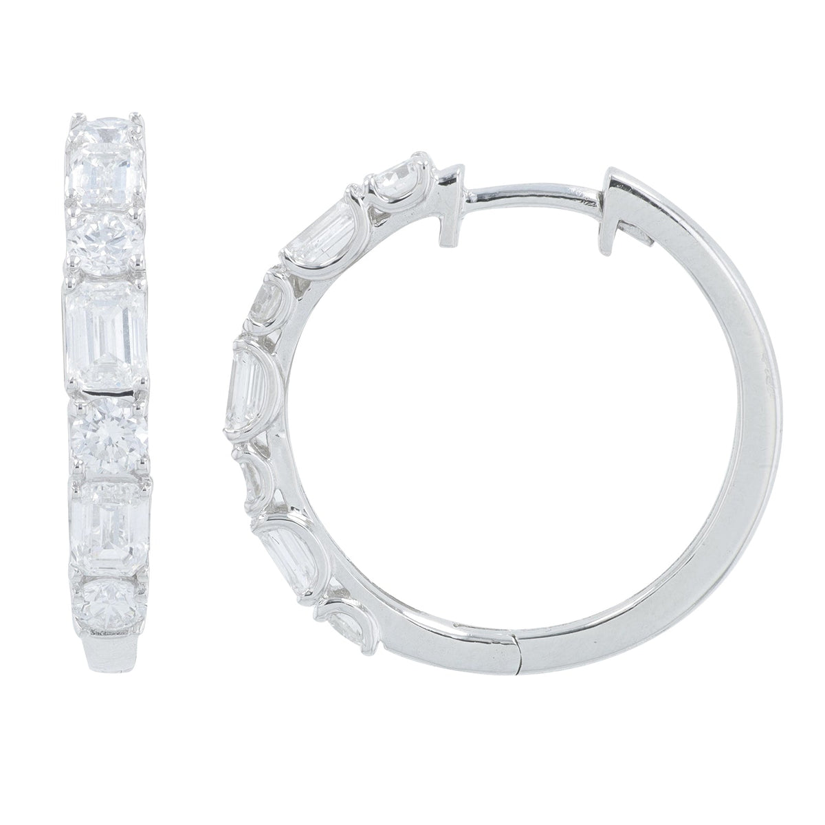 Lab Diamond Hoops in 14K White Gold (2 ct. tw)