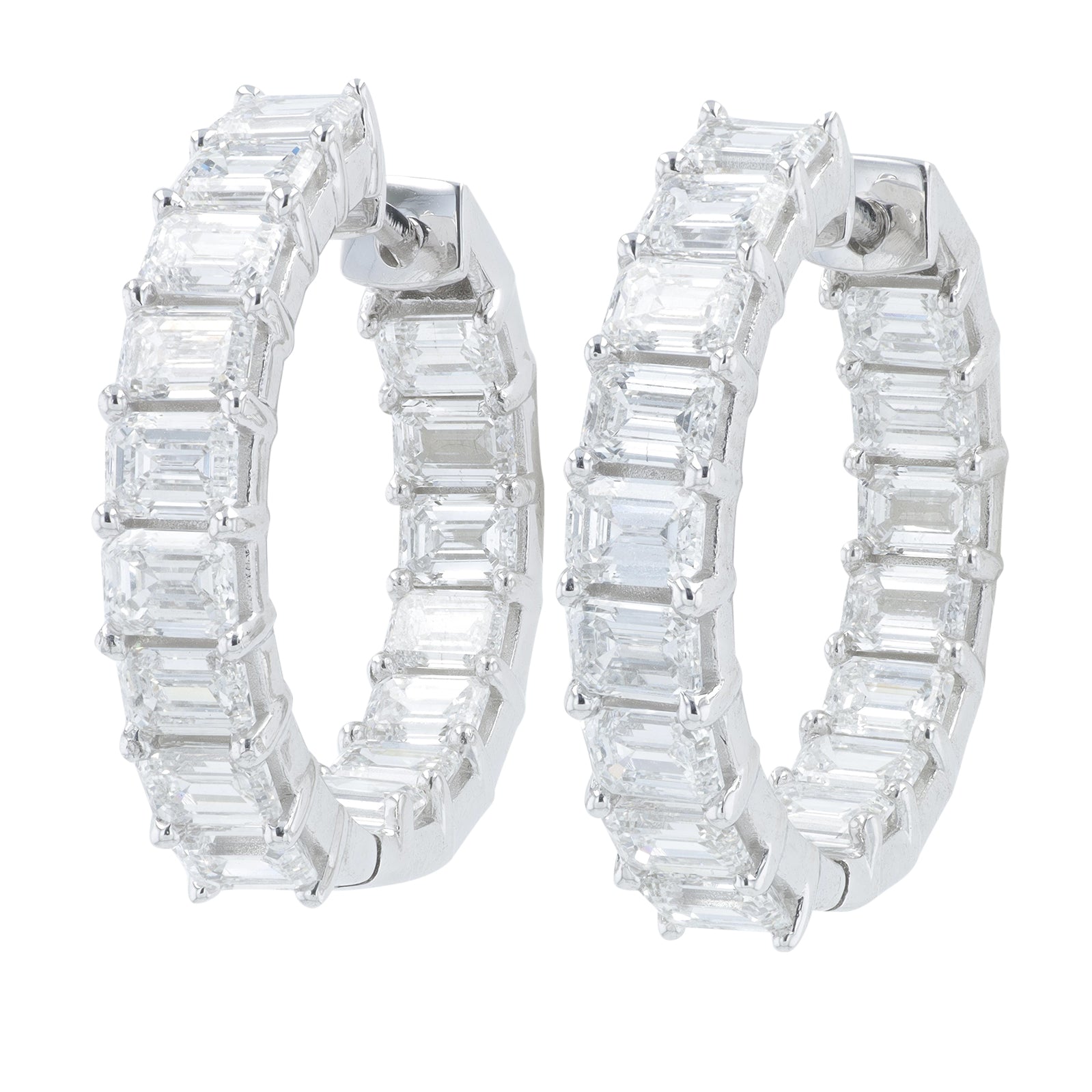 Lab Diamond Inside-Out Hoops in 14K White Gold (8 ct. tw)