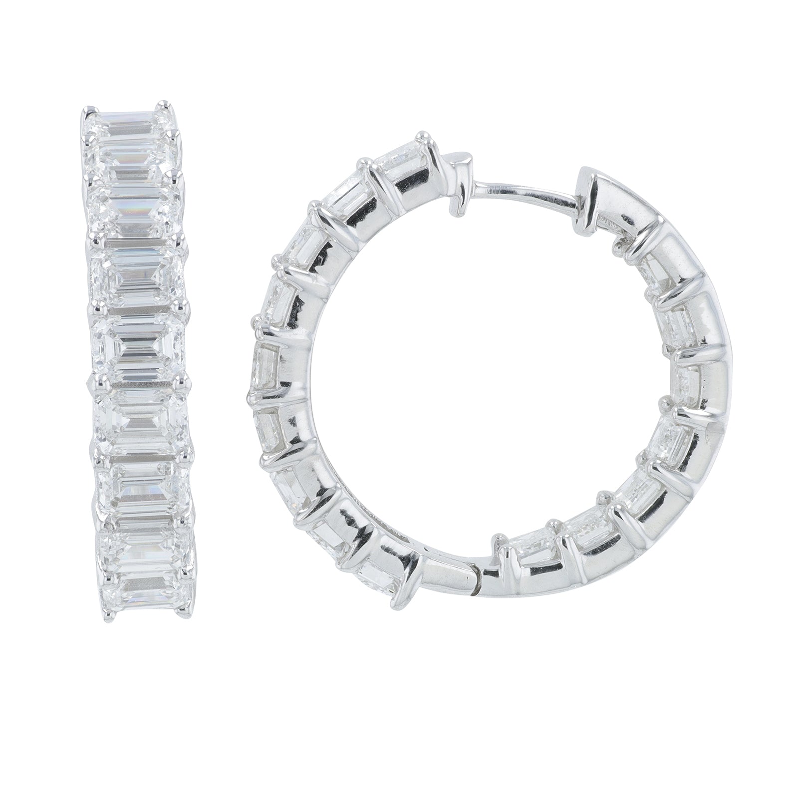 Lab Diamond Inside-Out Hoops in 14K White Gold (8 ct. tw)