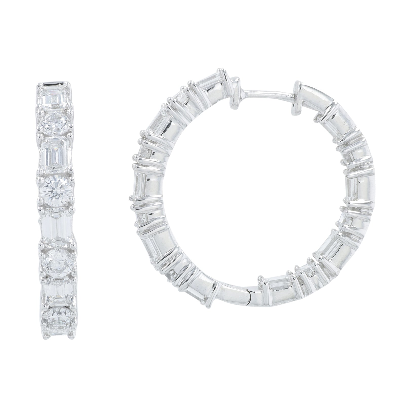 14K WG 5 CTW Lab Grown Diamond Inside-Out Hoops<p><strong>Lab Grown Diamond</p></strong>