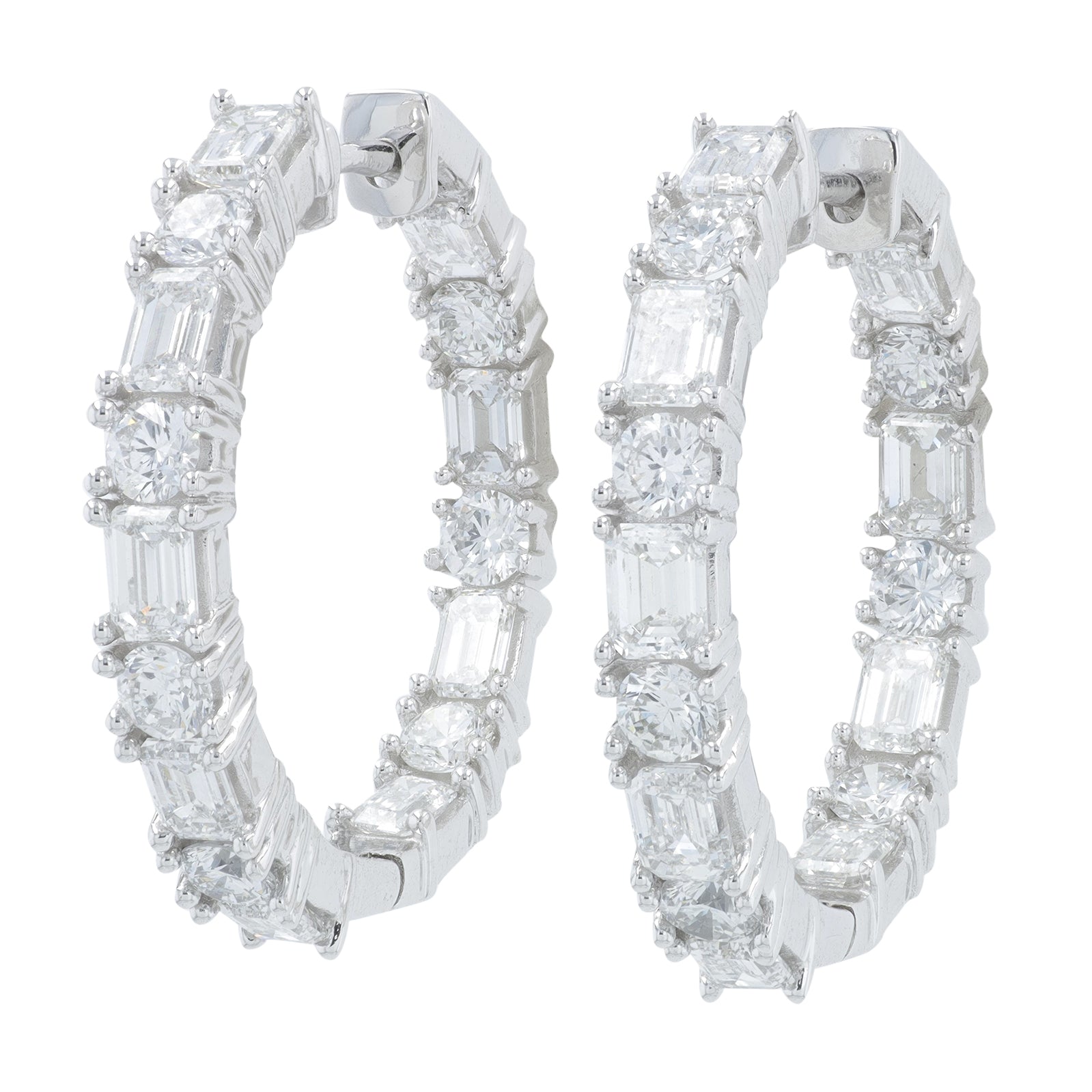14K WG 5 CTW Lab Grown Diamond Inside-Out Hoops<p><strong>Lab Grown Diamond</p></strong>