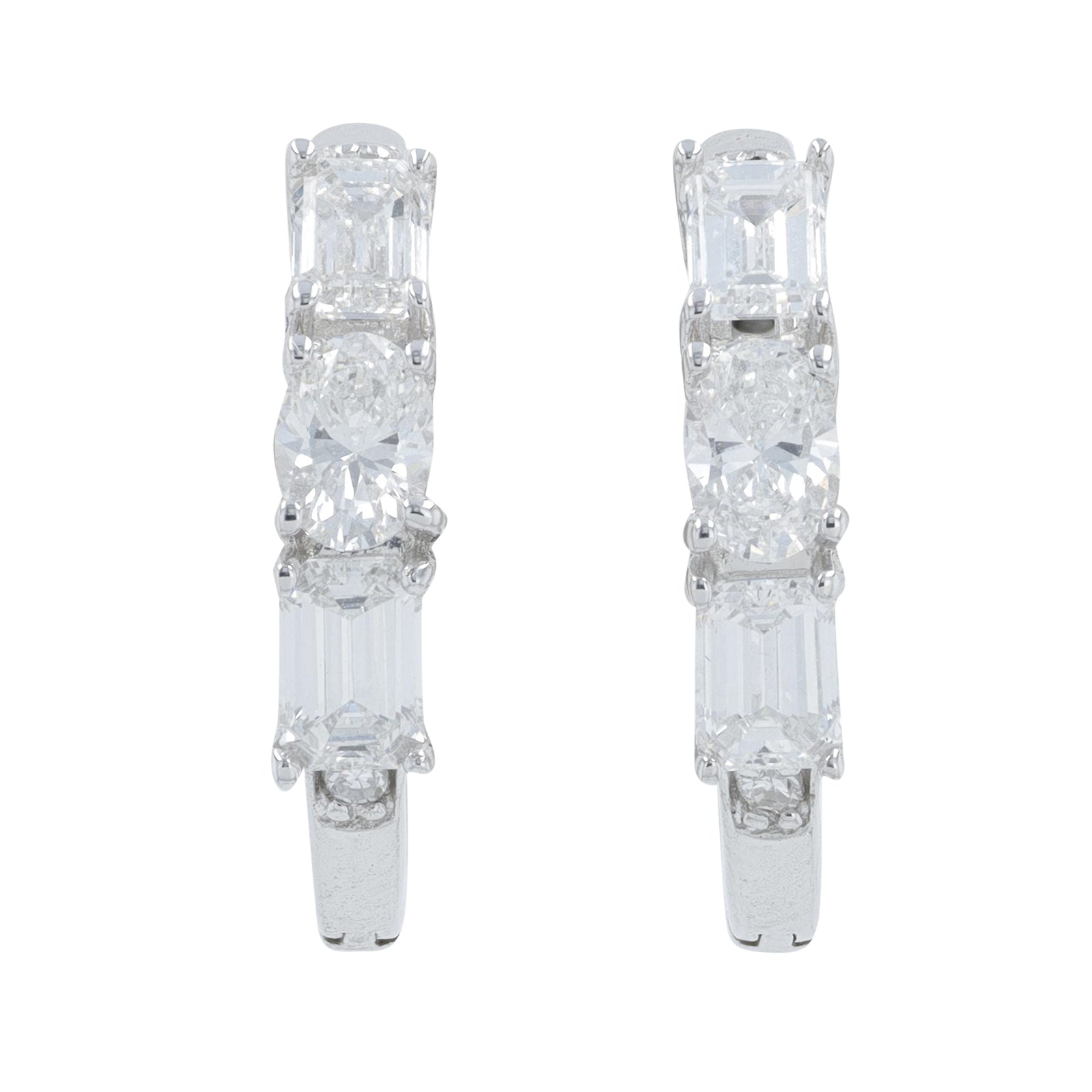 Lab Diamond Hoops in 14K White Gold (1 ct. tw)