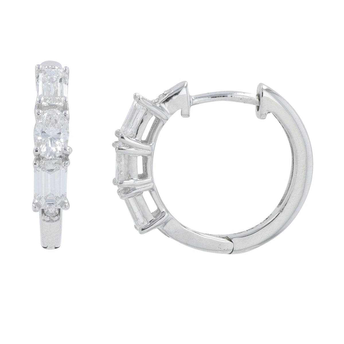 Lab Diamond Hoops in 14K White Gold (1 ct. tw)