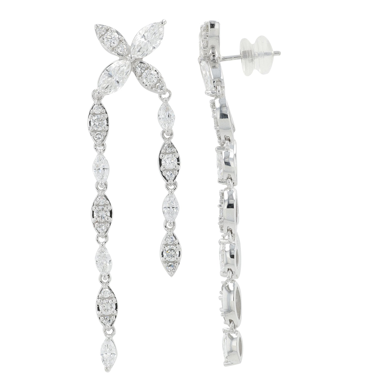 Lab Diamond Earrings in 14K White Gold (4 ct. tw)
