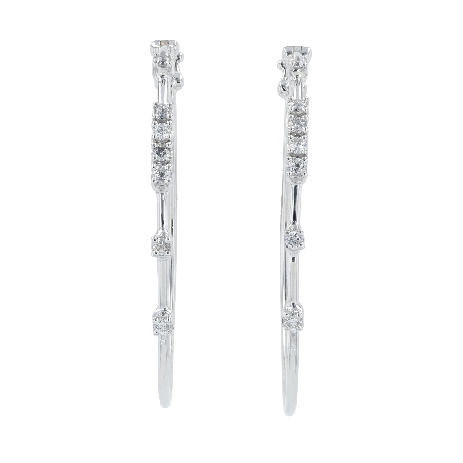 Lab Diamond Oval Hoops in 10K White Gold (0.28 ct. tw)