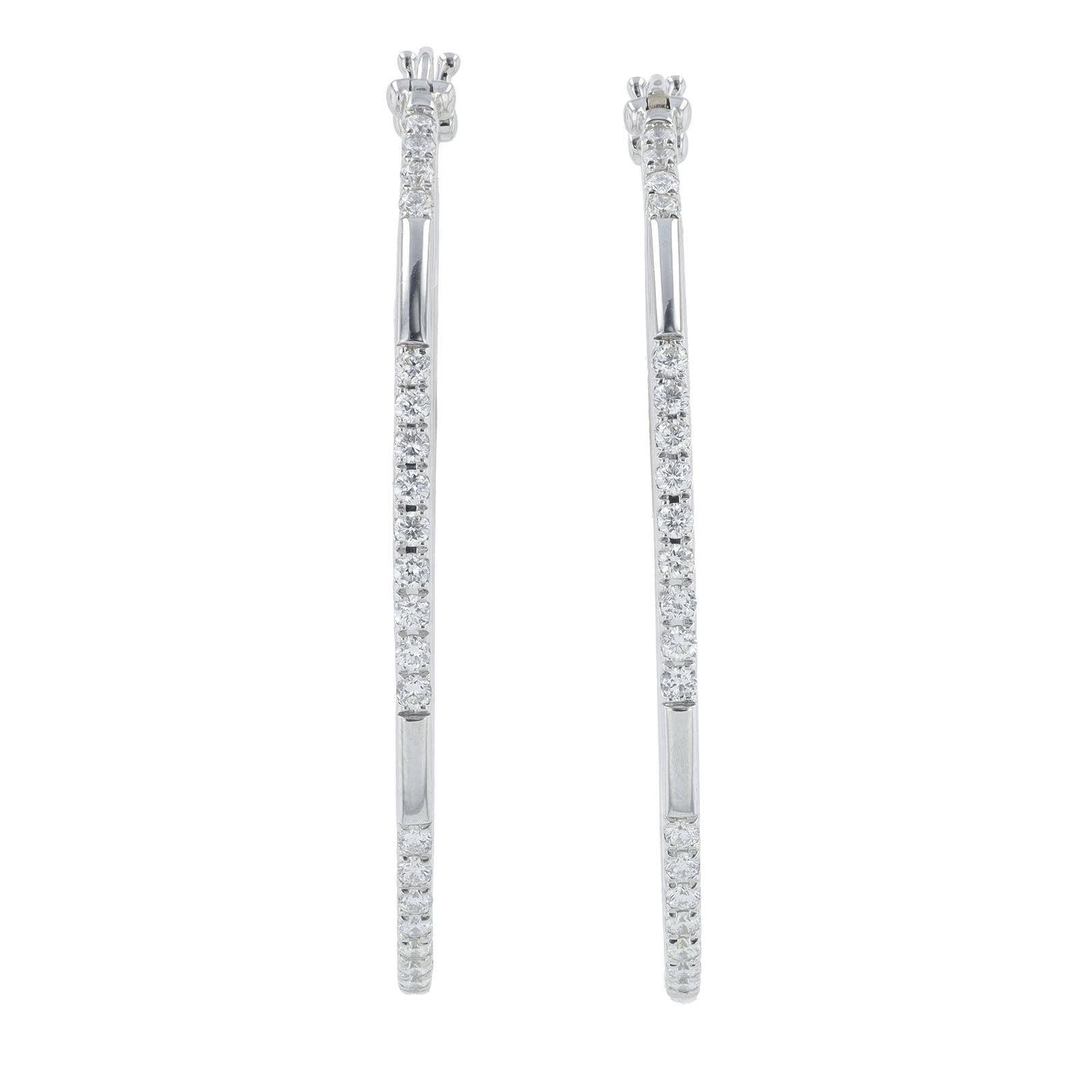 Lab Diamond Oval Hoops in 10K White Gold (0.50 ct. tw)