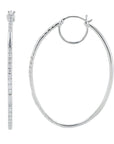 Lab Diamond Oval Hoops in 10K White Gold (0.50 ct. tw)