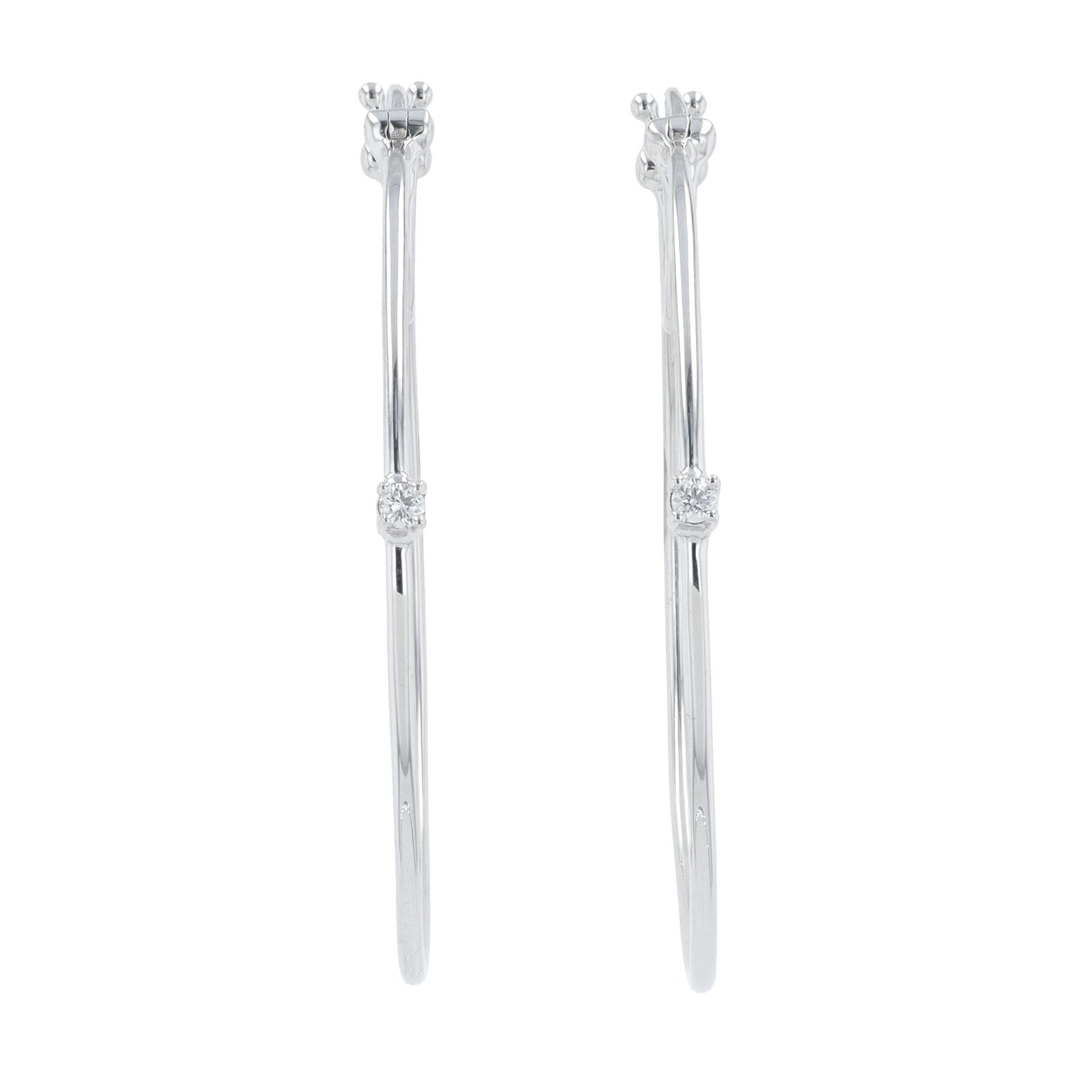 Lab Diamond Hoops in 10K White Gold (0.05 ct. tw)
