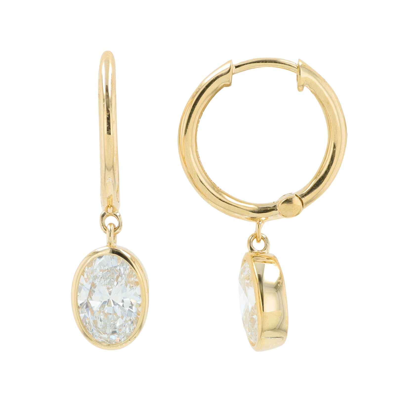 14K 1.50 CT Lab Grown Diamond Oval Bezel Set Earrings<p><strong>More Colors Available</p></strong><p><strong>Lab Grown Diamond</p></strong>