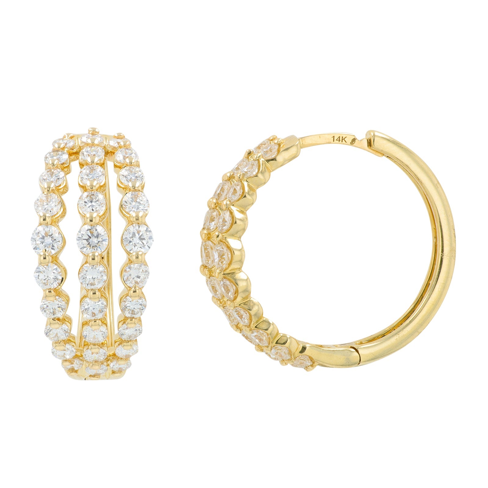 14K YG 2 CTW Lab Grown Diamond Hoops<p><strong>Lab Grown Diamond</p></strong>