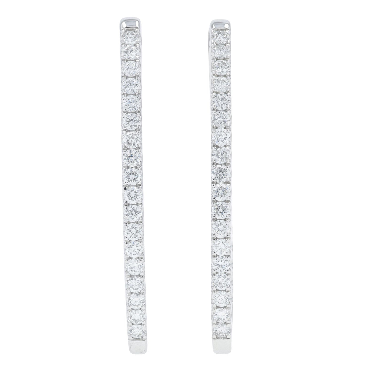 10K WG 3 CT Lab Grown Diamond Inside-Out Hoops<p><strong>Lab Grown Diamond</p></strong>