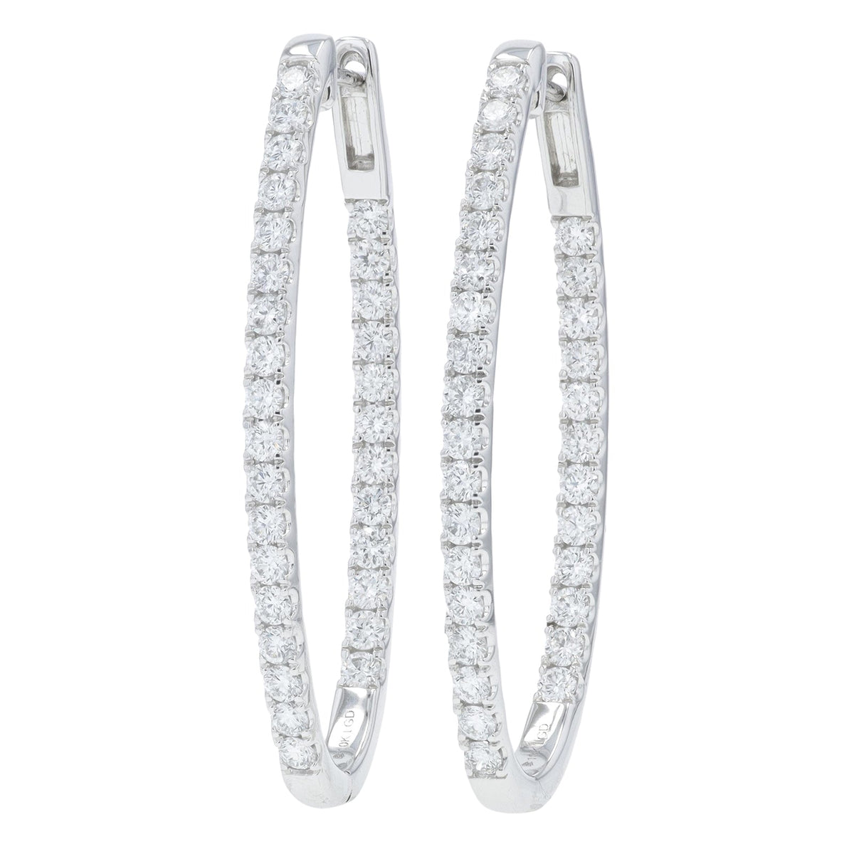 10K WG 3 CT Lab Grown Diamond Inside-Out Hoops<p><strong>Lab Grown Diamond</p></strong>