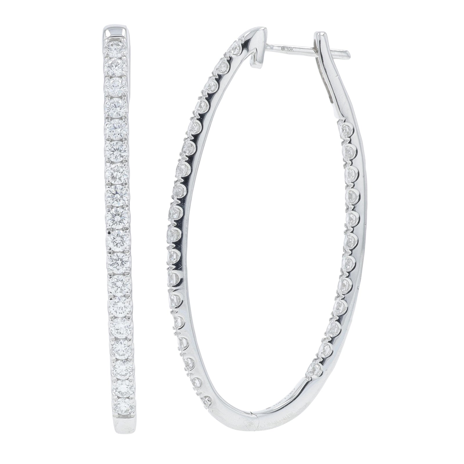10K WG 3 CT Lab Grown Diamond Inside-Out Hoops<p><strong>Lab Grown Diamond</p></strong>