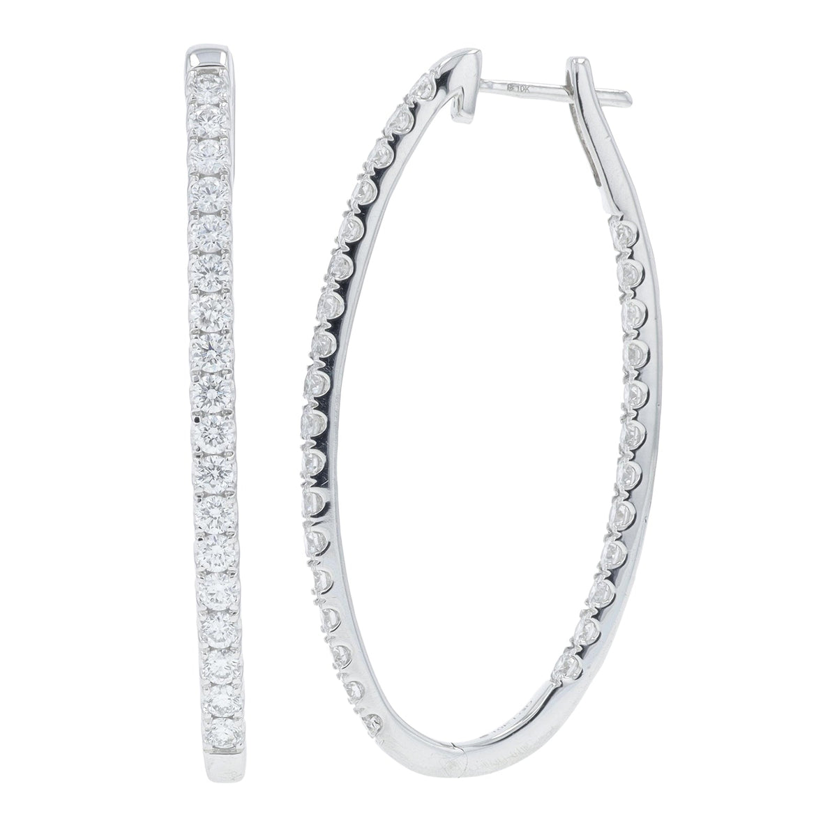 10K WG 3 CT Lab Grown Diamond Inside-Out Hoops<p><strong>Lab Grown Diamond</p></strong>