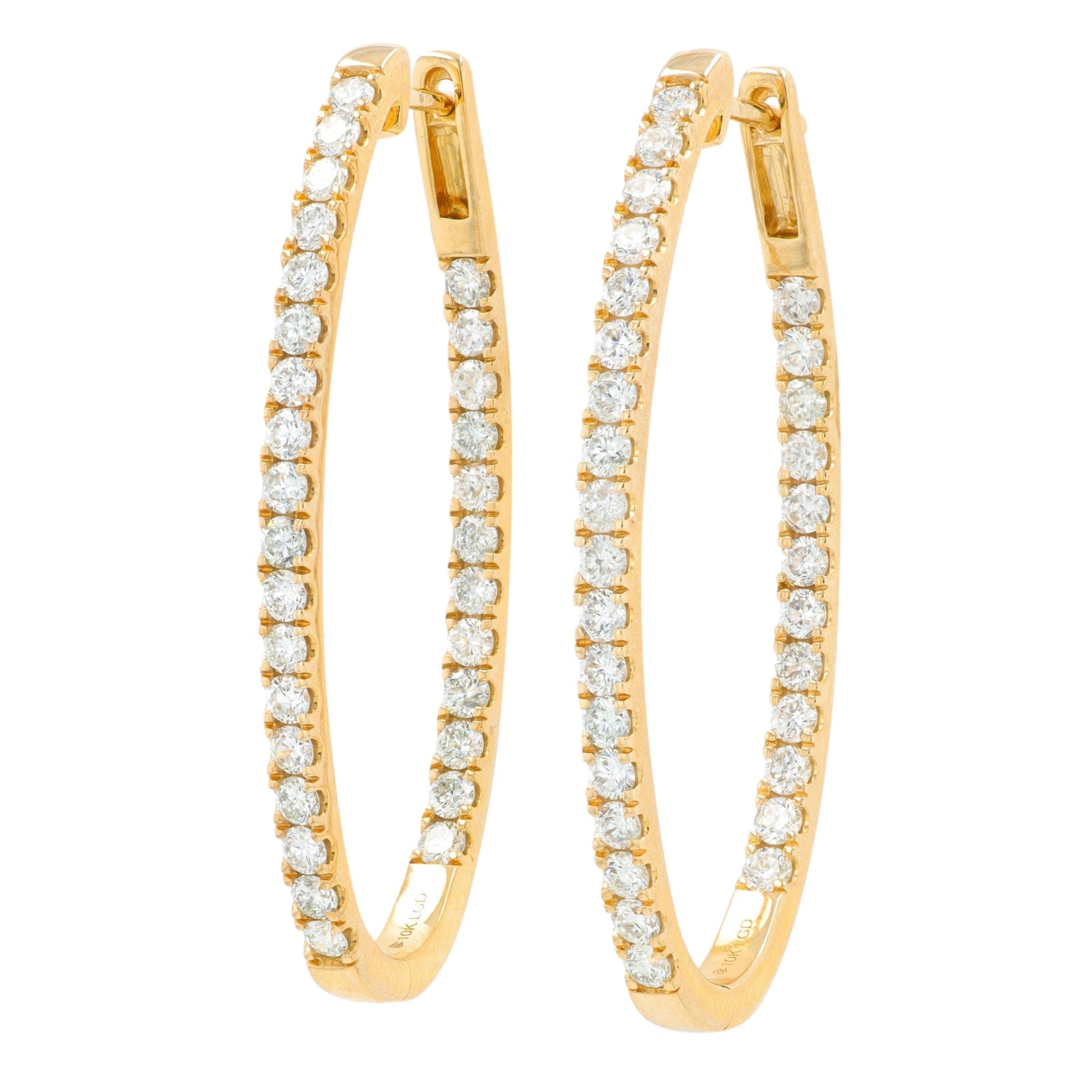 10K YG 3 CTW Lab Grown Diamond Inside-Out Hoops<p><strong>Lab Grown Diamond</p></strong>