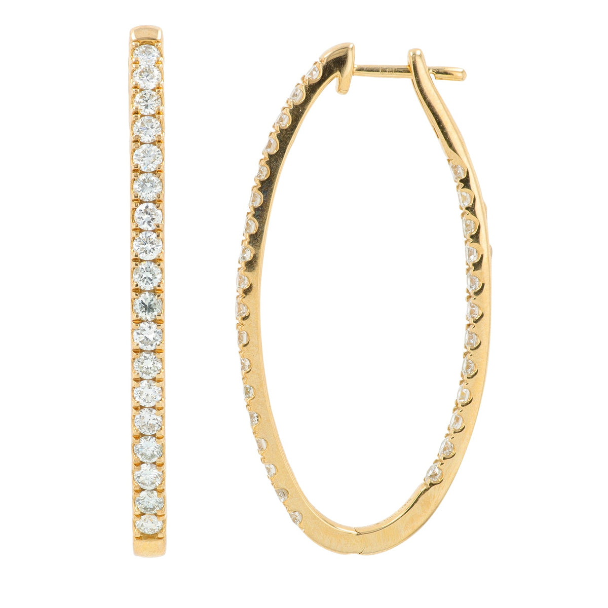 10K YG 3 CTW Lab Grown Diamond Inside-Out Hoops<p><strong>Lab Grown Diamond</p></strong>