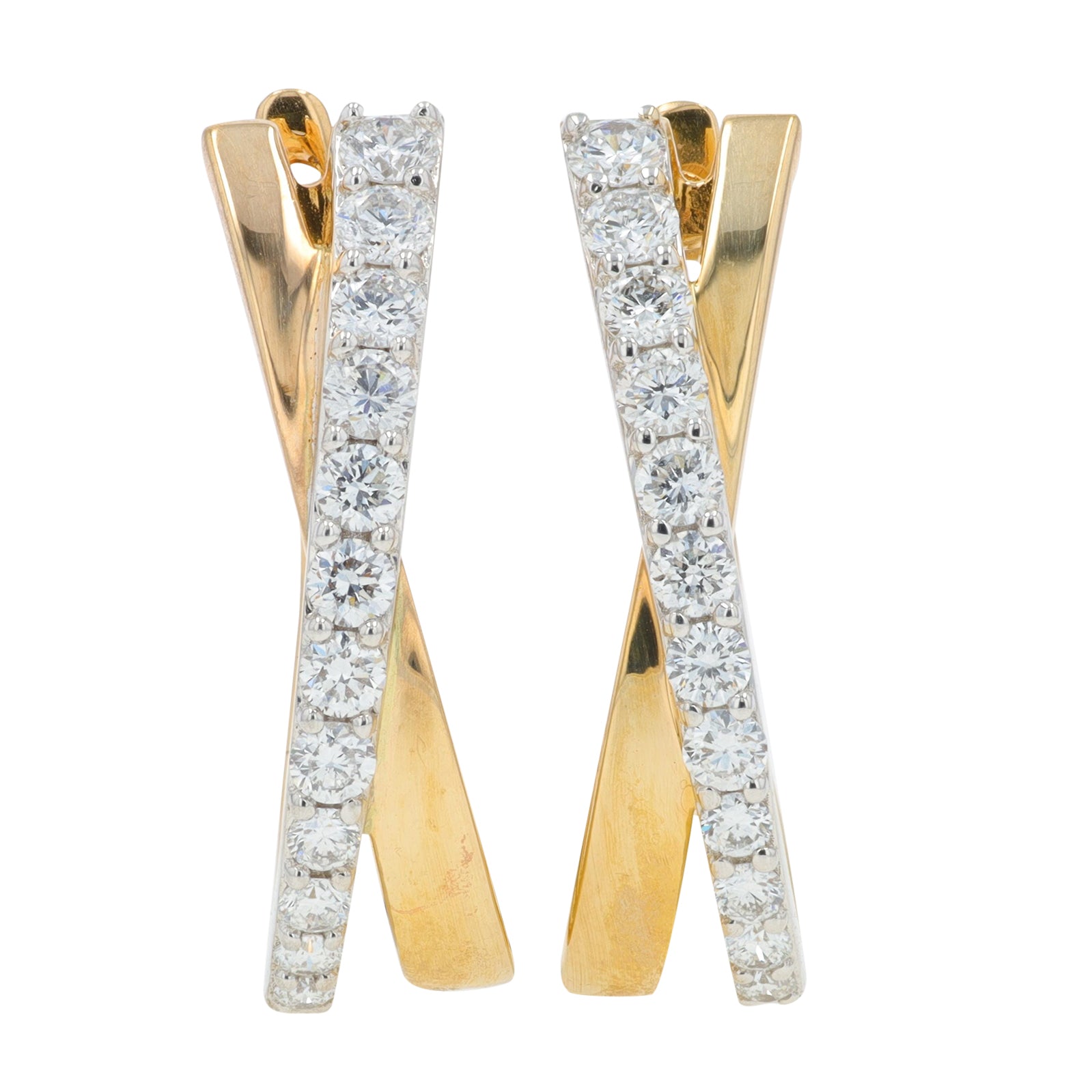 10K TT 1 CTW Lab Grown Diamond Crossover Hoops<p><strong>Lab Grown Diamond</p></strong>