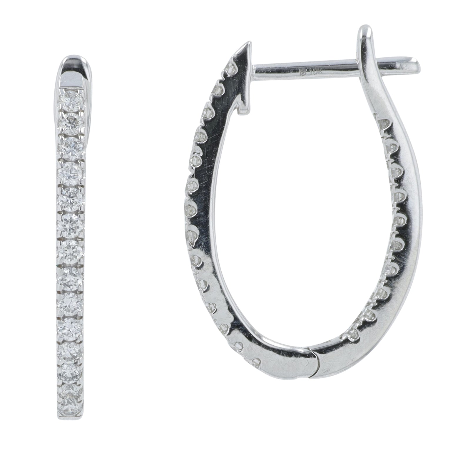 10K .50 CT Lab Grown Diamond Inside-Out Hoops<p><strong>More Colors Available</p></strong><p><strong>Lab Grown Diamond</p></strong>