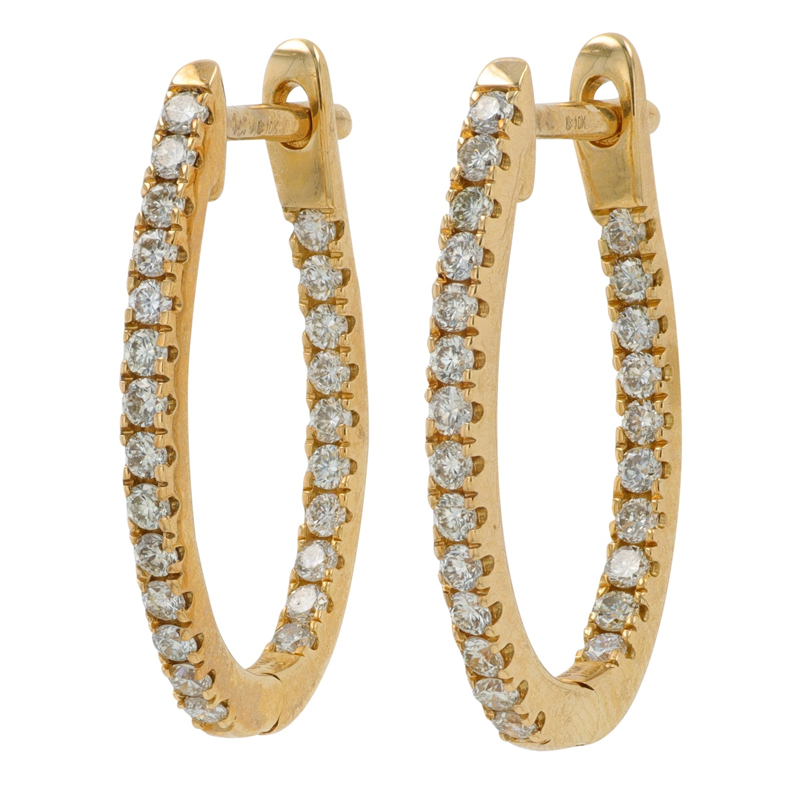 10K .50 CT Lab Grown Diamond Inside-Out Hoops<p><strong>More Colors Available</p></strong><p><strong>Lab Grown Diamond</p></strong>