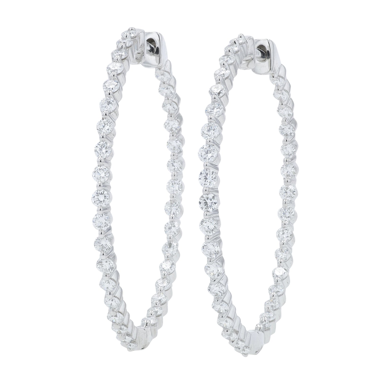 10K WG 1.50 CT Lab Grown Diamond Oval Hoops<p><strong>Lab Grown Diamond</p></strong>