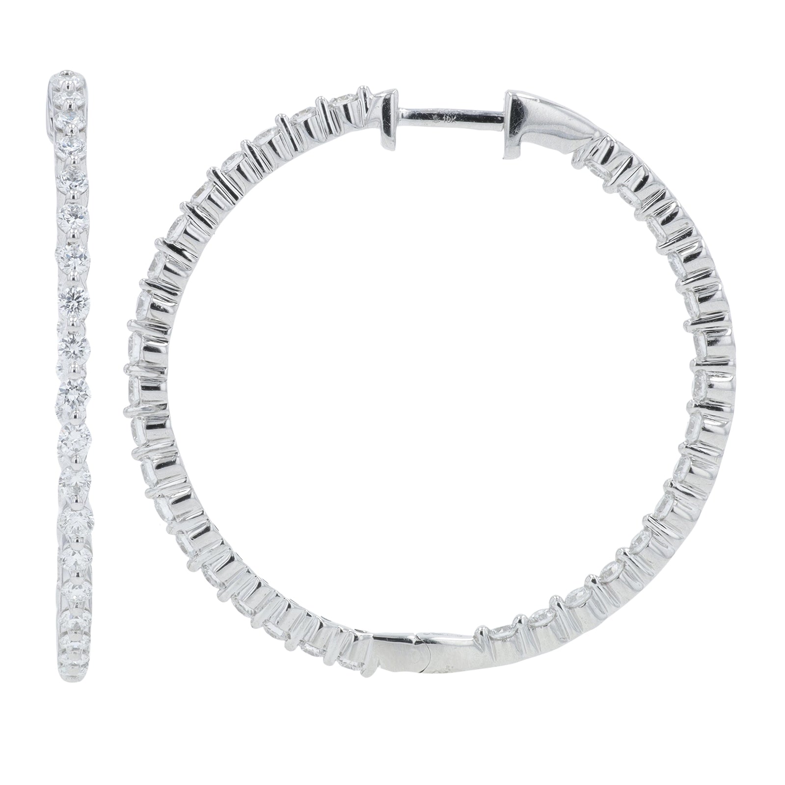 10K WG 1.50 CT Lab Grown Diamond Oval Hoops<p><strong>Lab Grown Diamond</p></strong>