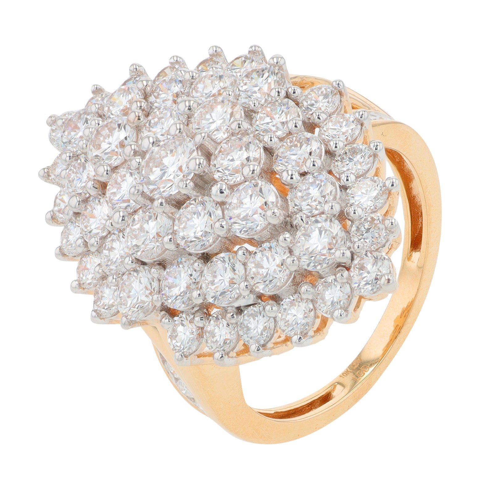 Lab Diamond Cocktail Ring in 10K Yellow Gold (4 ct. tw)