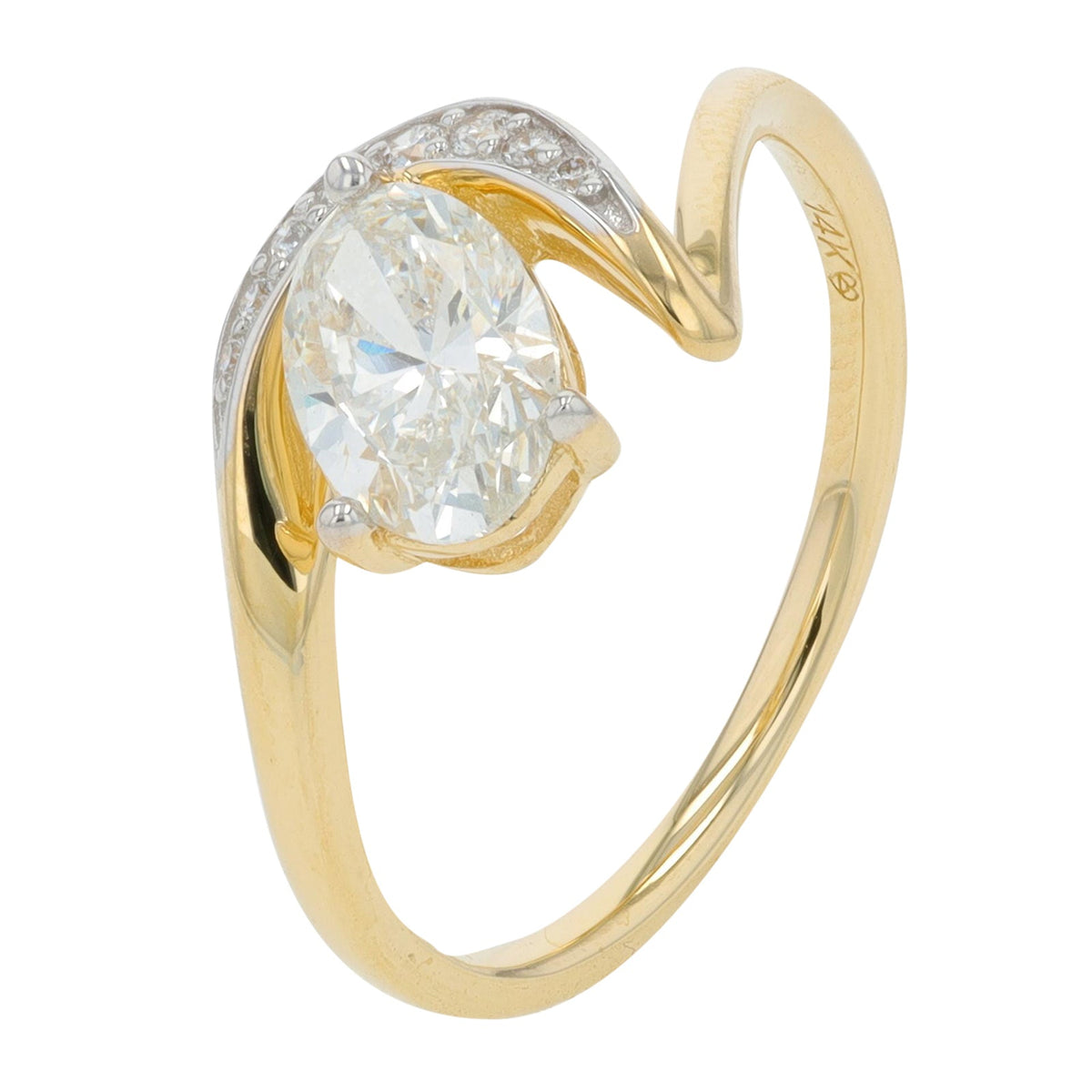 14K 1 CT Lab Grown Oval Diamond Ring<p><strong>More Colors Available</p></strong><p><strong>Lab Grown Diamond</p></strong>