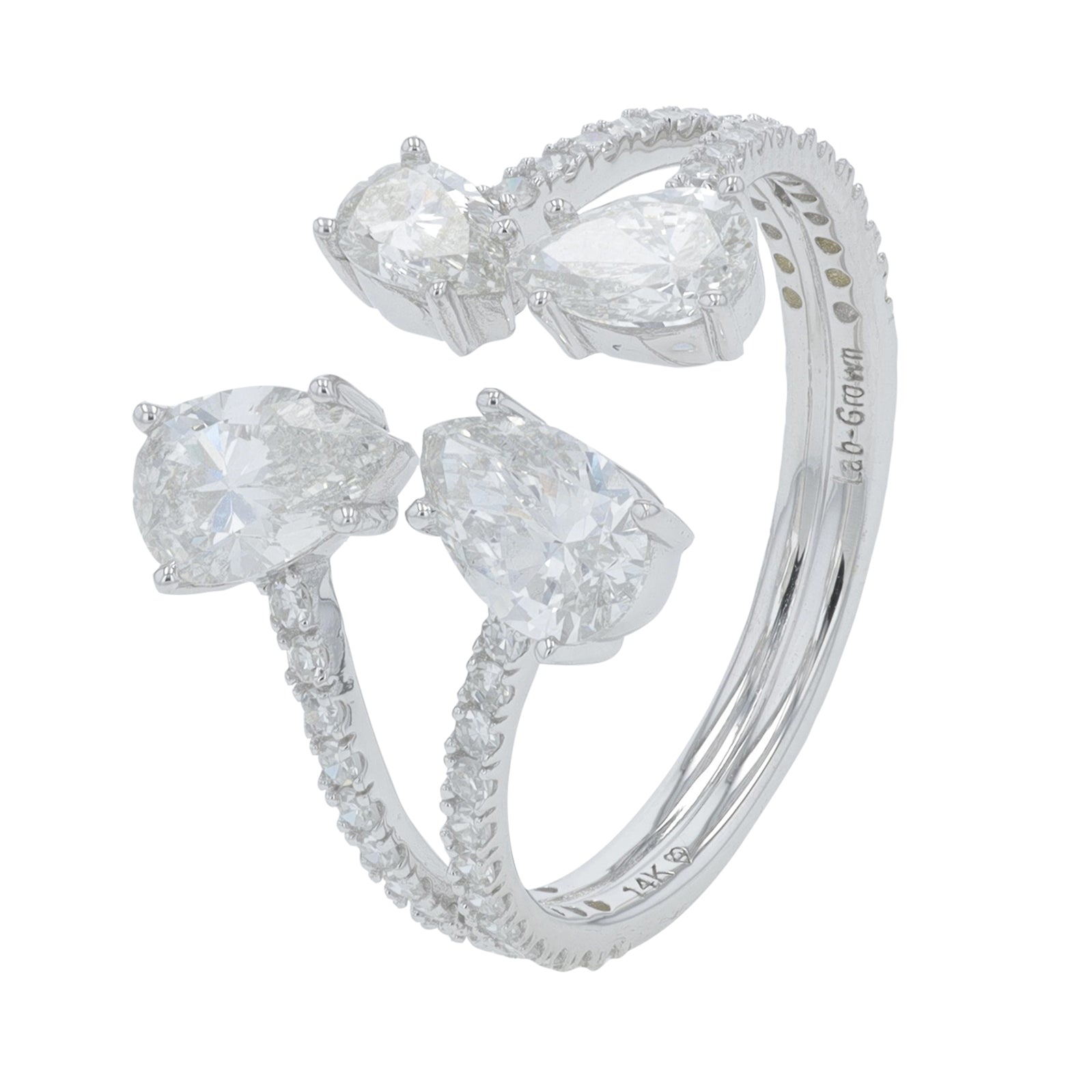 14K 1.75 CT Lab Grown Diamond Cuff Ring<p><strong>More Colors Available</p></strong><p><strong>Lab Grown Diamond</p></strong>
